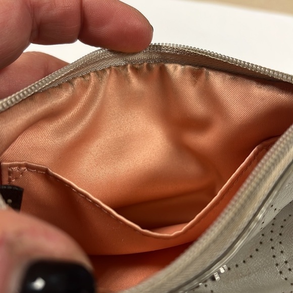 Coach Perforated Logo Gray Leather Wristlet Clutch - Picture 8 of 8